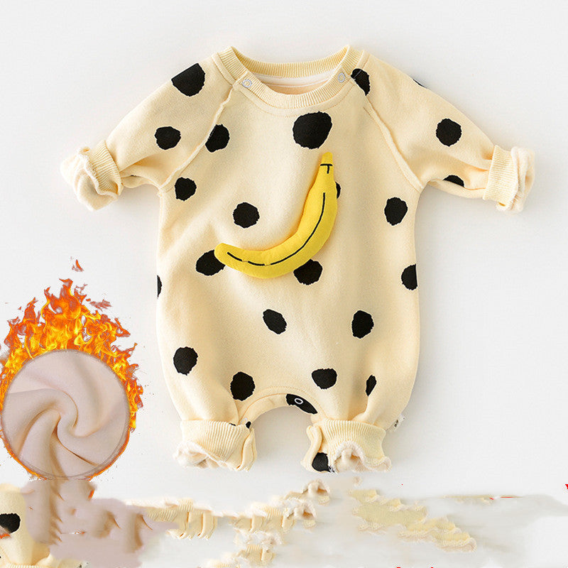 Baby Fall/winter Thickening One-Piece Baby Plus Velvet – The Baby
