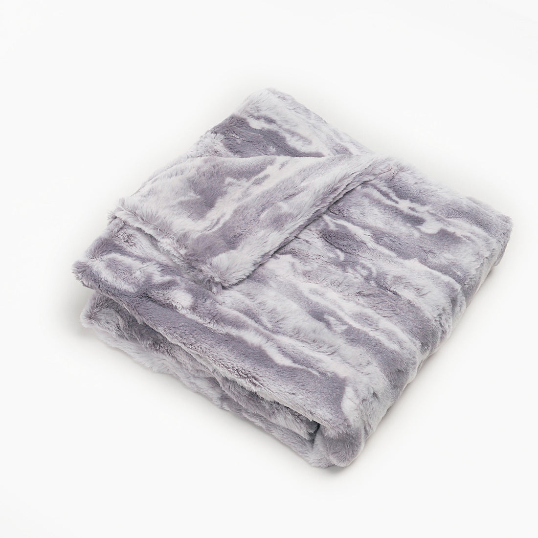 Super Soft Marble Grey Fur Blanket