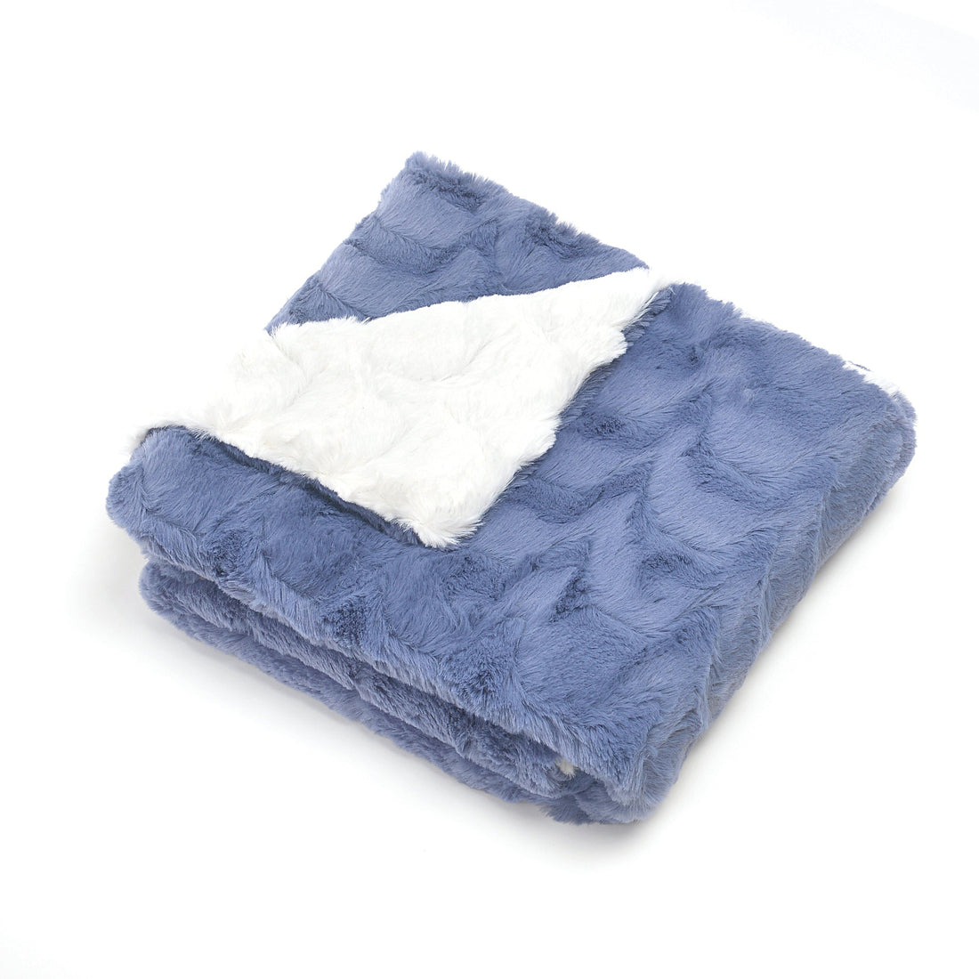 Super Cozy Blue Zig-Zag Fur Blanket