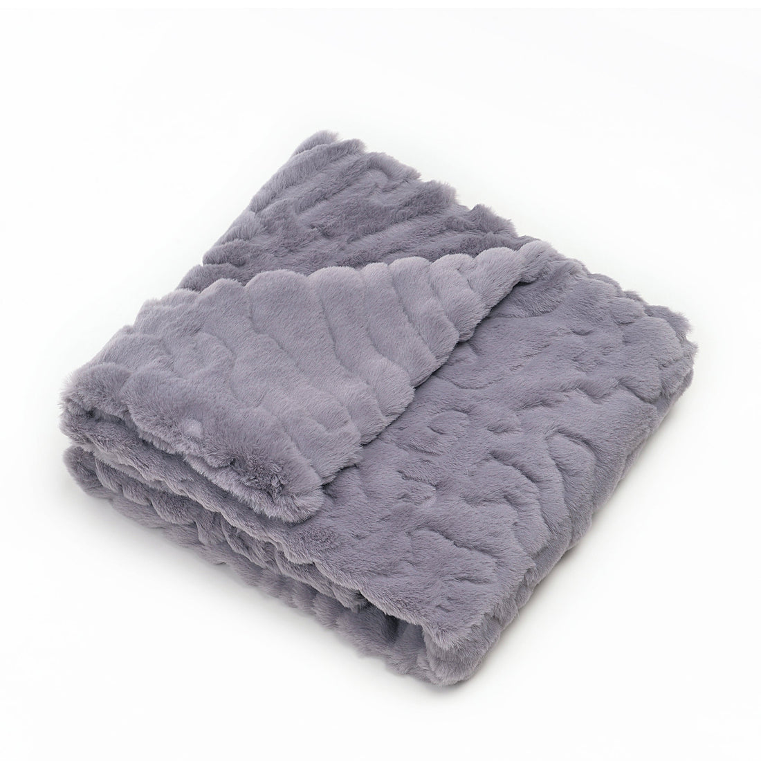 Ultra-Soft Solid Grey Fur Blanket