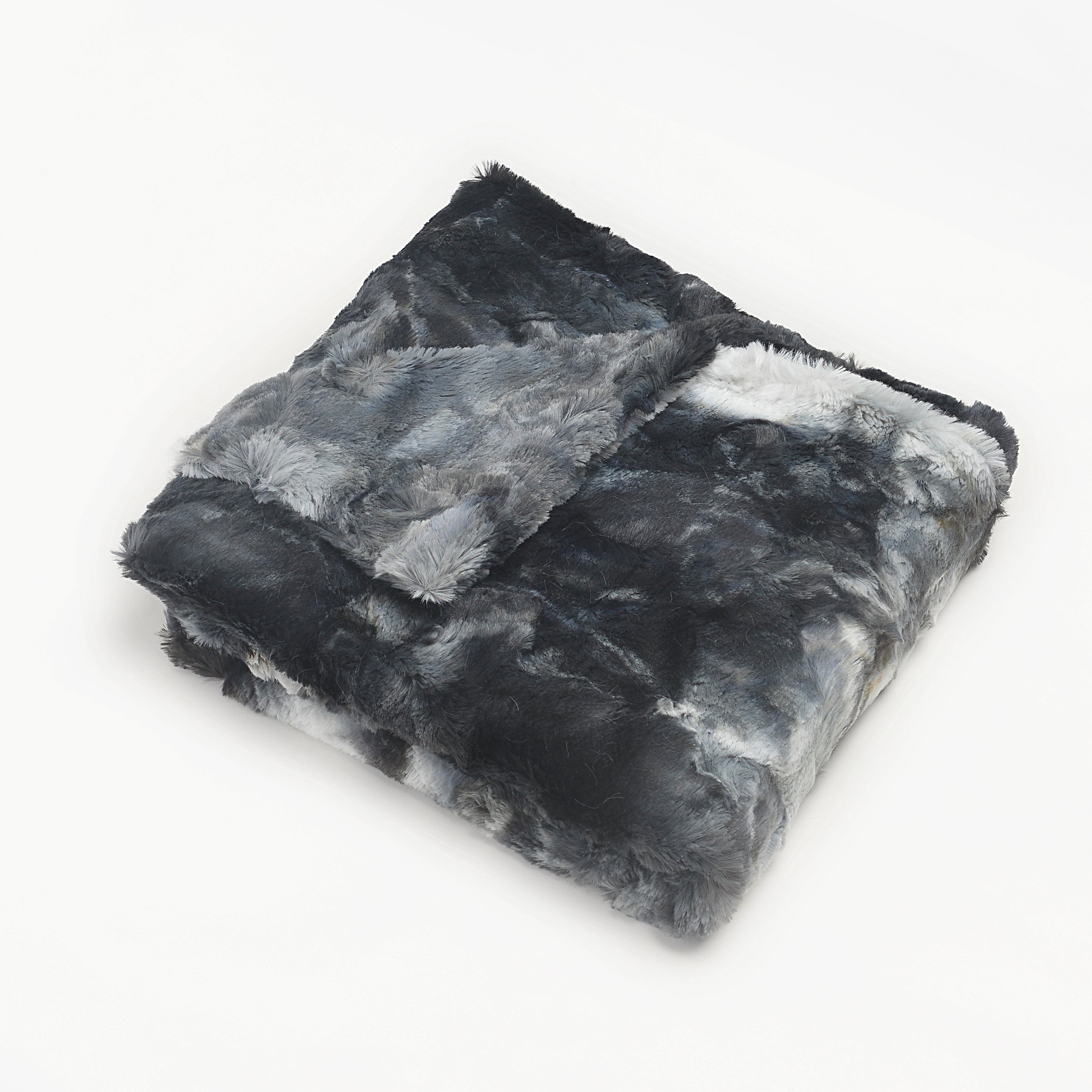 Ultra-Plush Black Tie Dye Fur Blanket