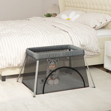 Baby Playpen with Mattress Linen Fabric   Baby Playpen with