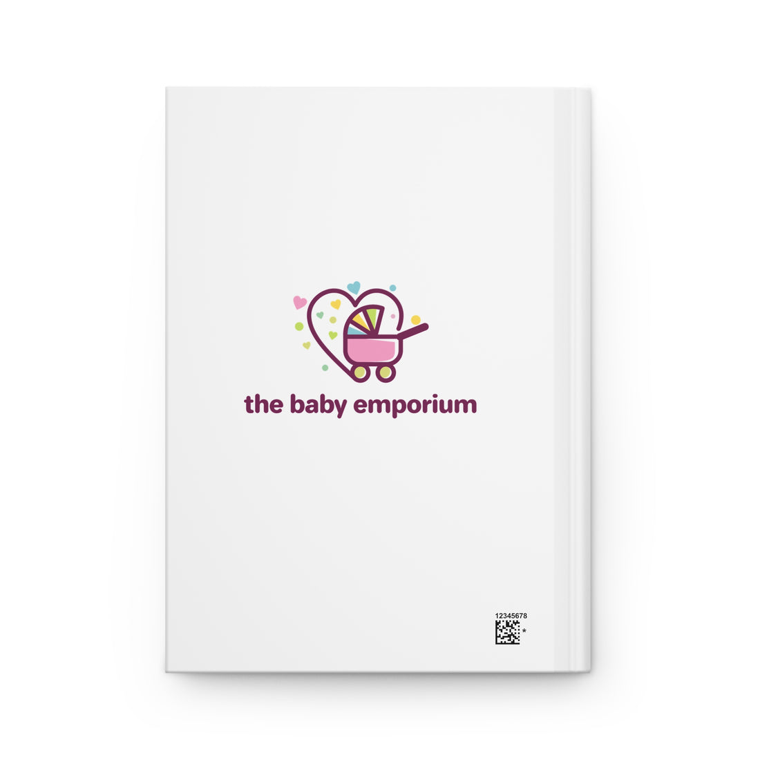 Baby Emporium Hardcover Journal — Cute Pink Stroller & Hearts Notebook for New Parents