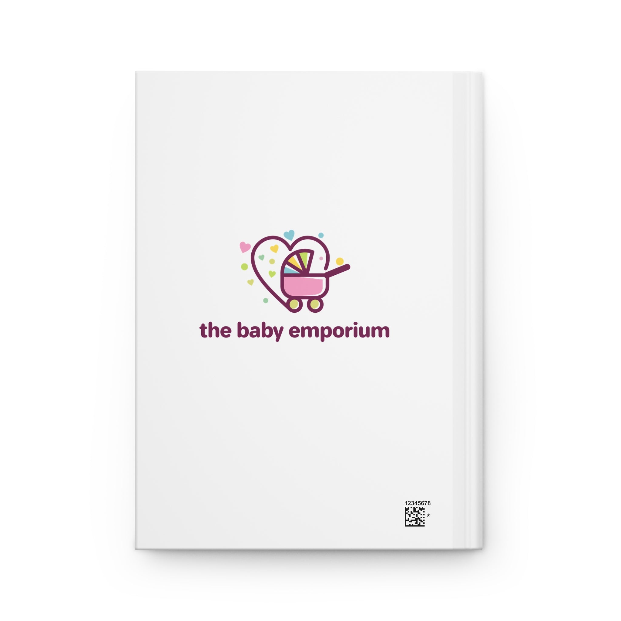Baby Emporium Hardcover Journal — Cute Pink Stroller & Hearts Notebook for New Parents