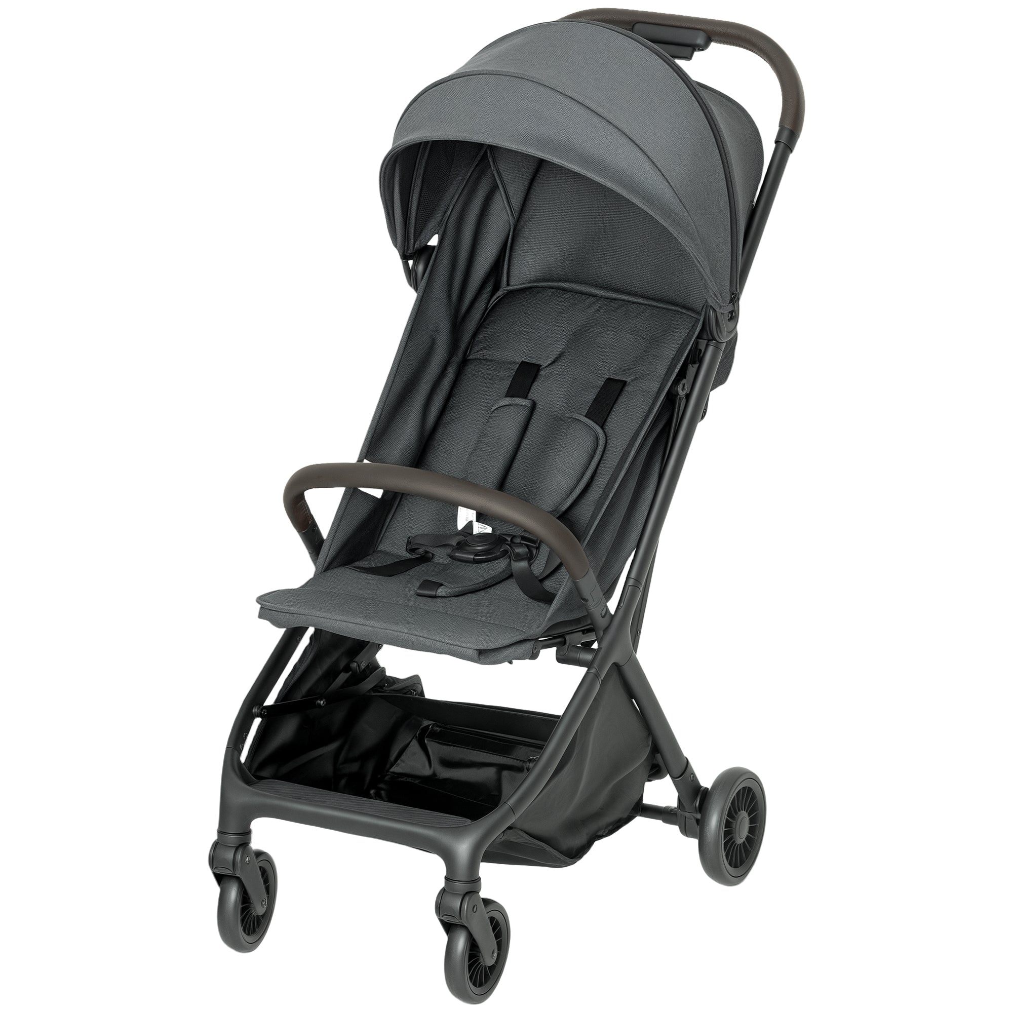 Foldable Baby Stroller With Adjustable Seat, 5-Point Harness, Canopy, Basket, 6.3kg Lightweight & Compact, Dark Grey