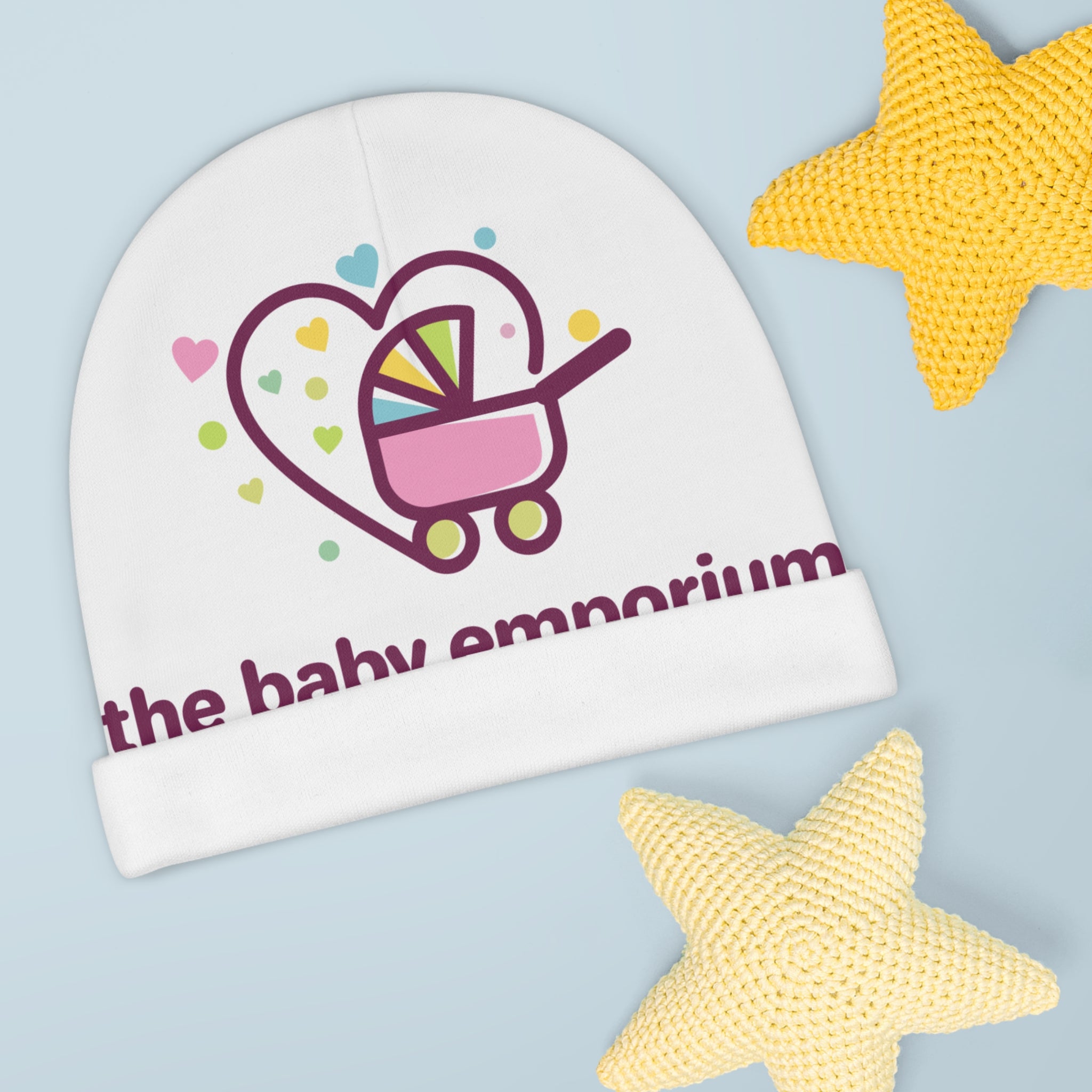 Baby Beanie — "the baby emporium" Pink Stroller Newborn Hat