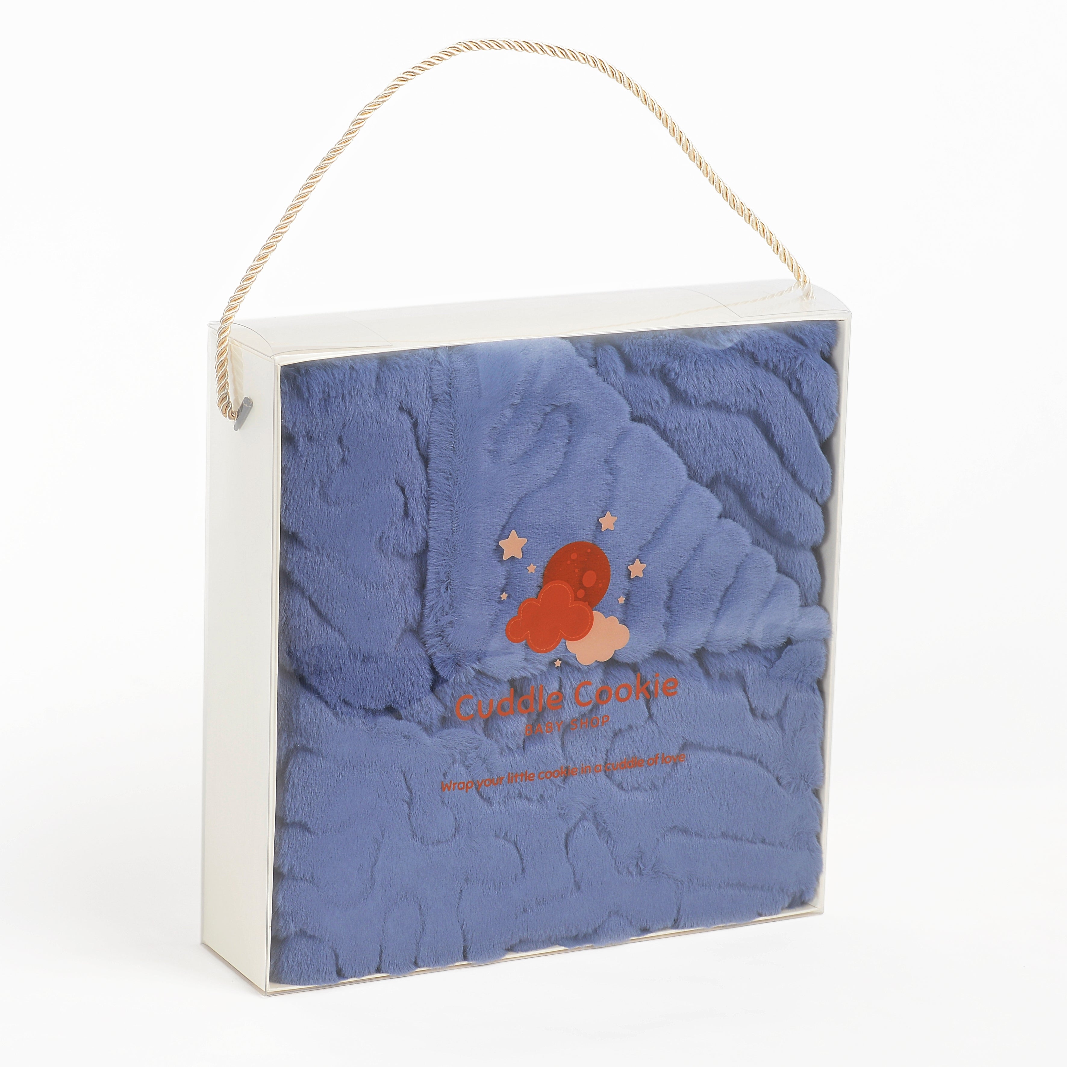 Ultra-Soft Solid Blue Fur Blanket