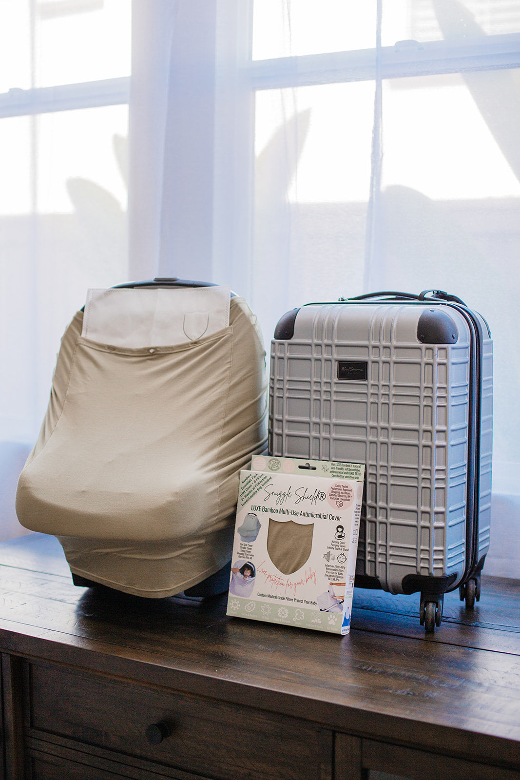 Snuggle Shield® LUXE Protection™ Bamboo Multi-Use Antimicrobial Air Filtering Infant Cover Moss Green