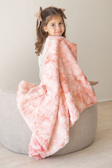 Ultra-Plush Pink Tie Dye Fur Blanket