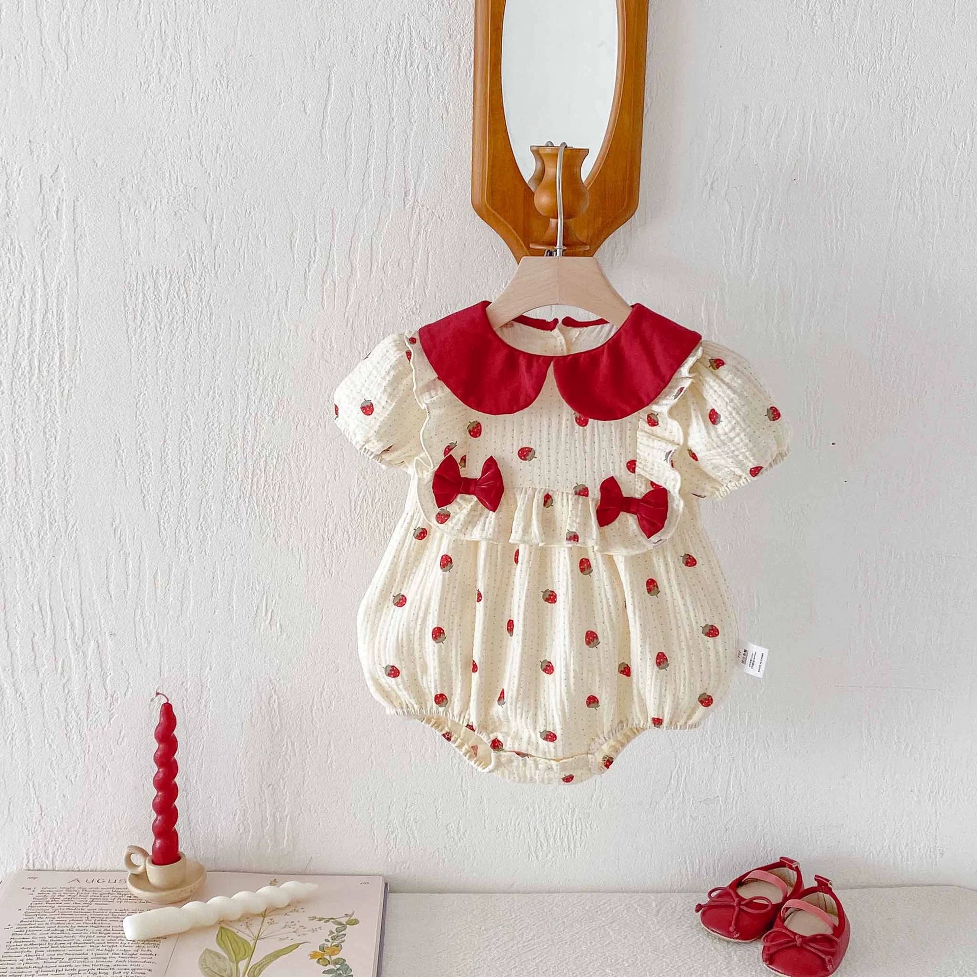 Summer Arrival Baby Girls Cute Short Sleeves Fruits Pattern Onesies