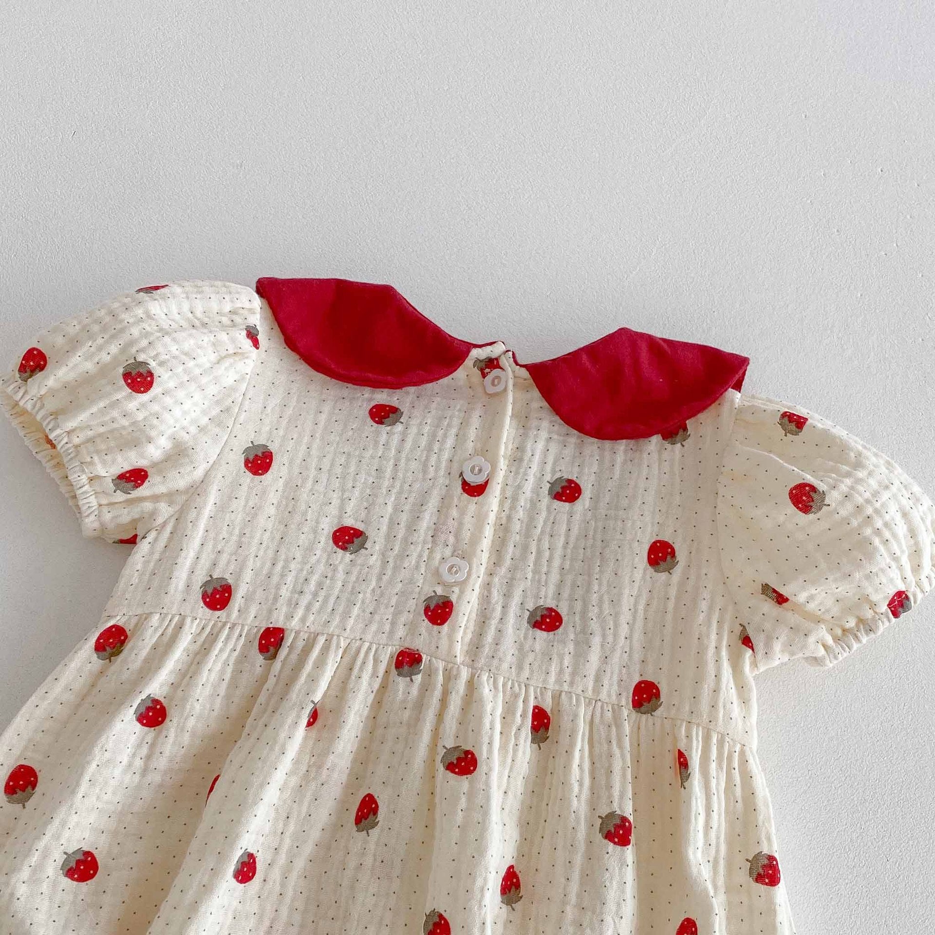 Summer Arrival Baby Girls Cute Short Sleeves Fruits Pattern Onesies